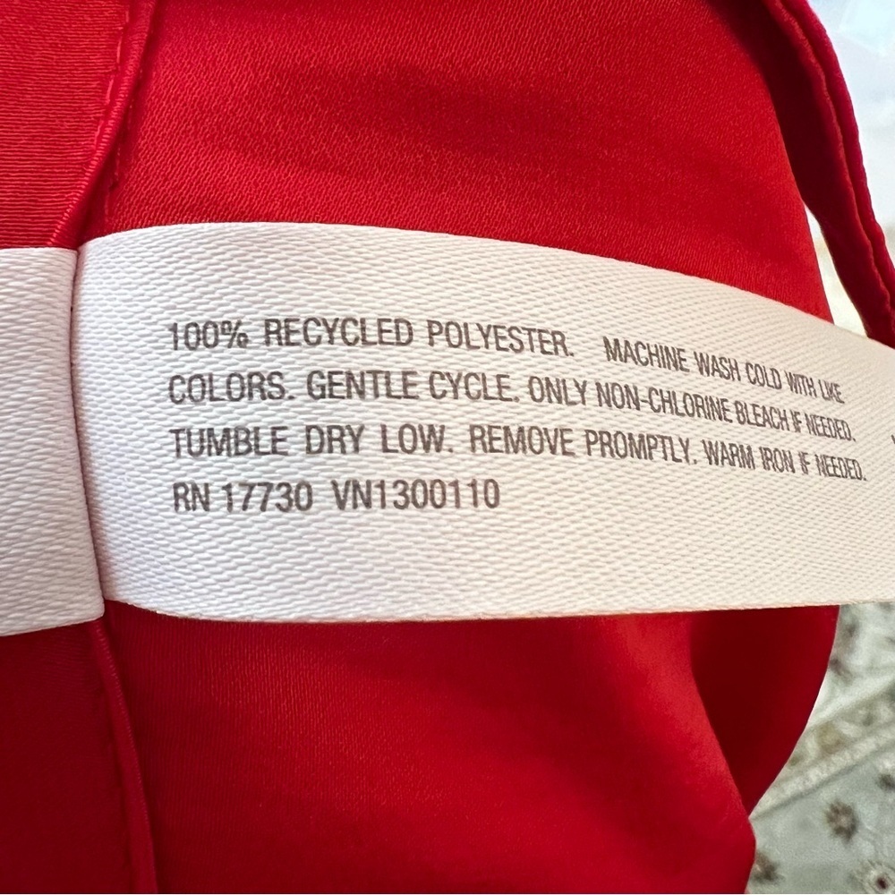 NWT Auden Satin Notch Collar Night Gown- Red Size L - Picture 6 of 6